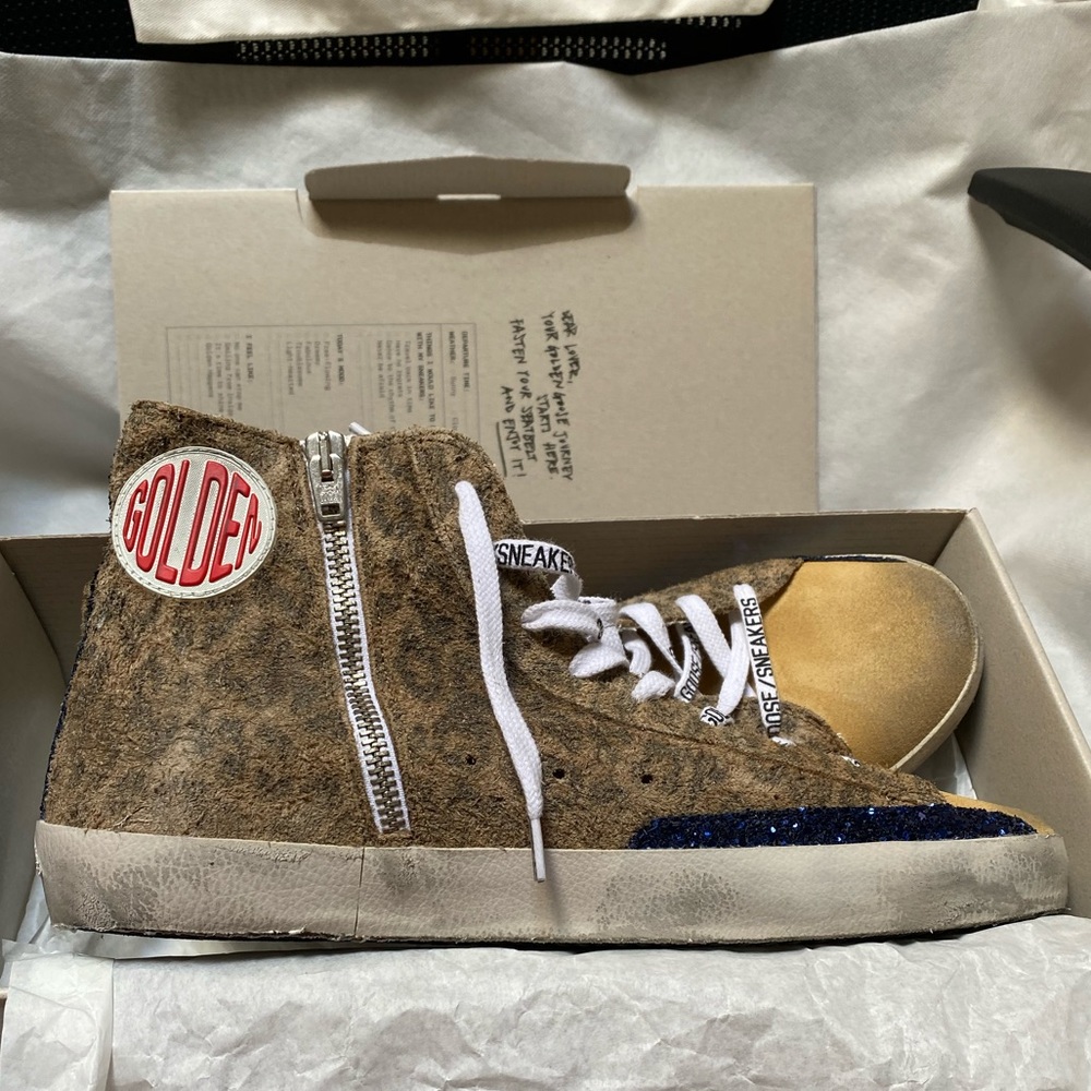 NIB Golden Goose Francy Leopard Suede Sneaker, 41 - Picture 10 of 16